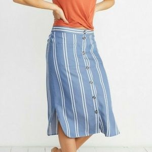 Marine layer Tess striped midi skirt size 8